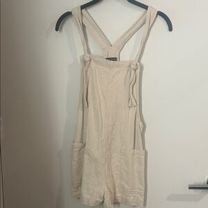 Cream Linen Overalls